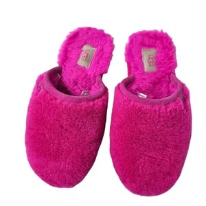 UGG Wool Hot Pink Fluffete Slippers Size 8